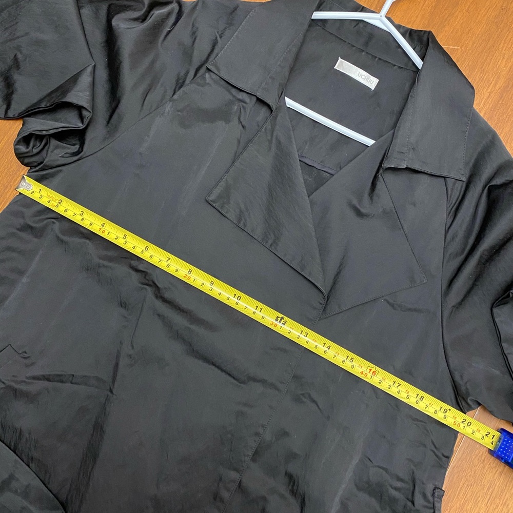 🌸 UCHUU BLACK TRENCH COAT NWOT - Picture 11 of 11